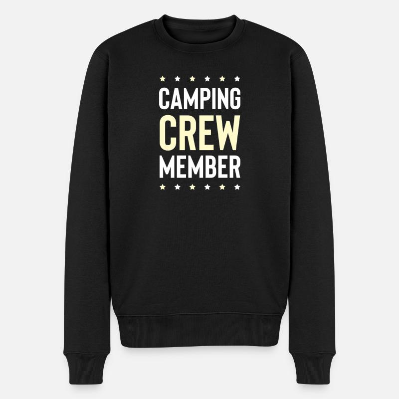 Camping Crew - Männer Premium Bio Pullover - Schwarz
