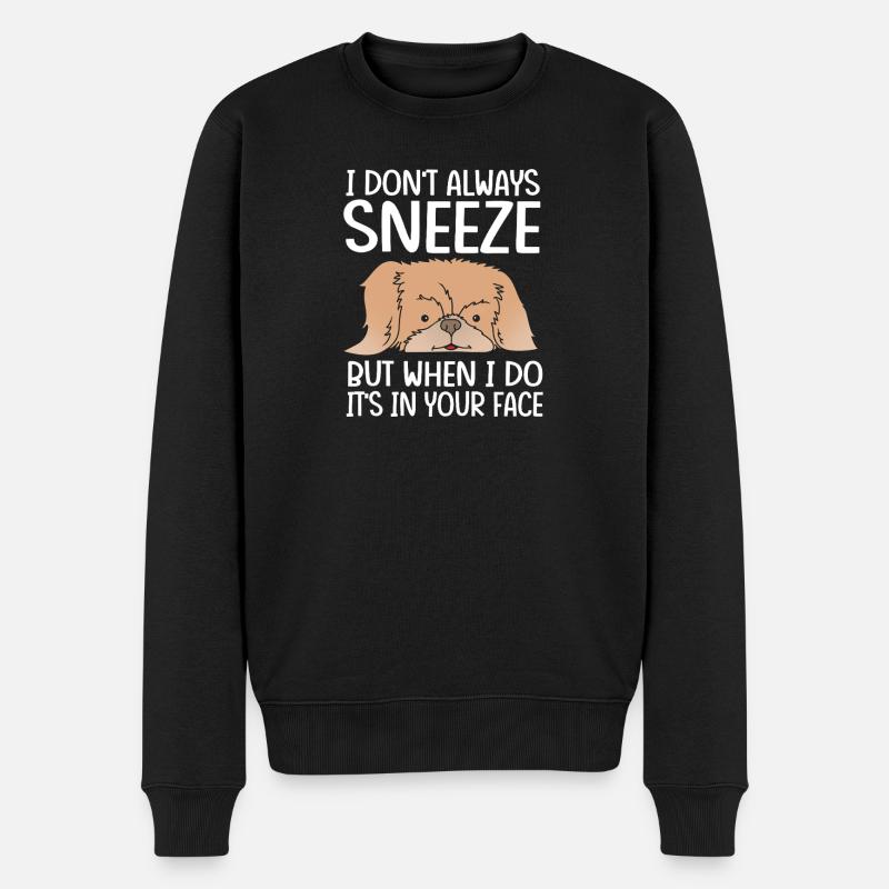 Pekinese - Männer Premium Bio Pullover - Schwarz