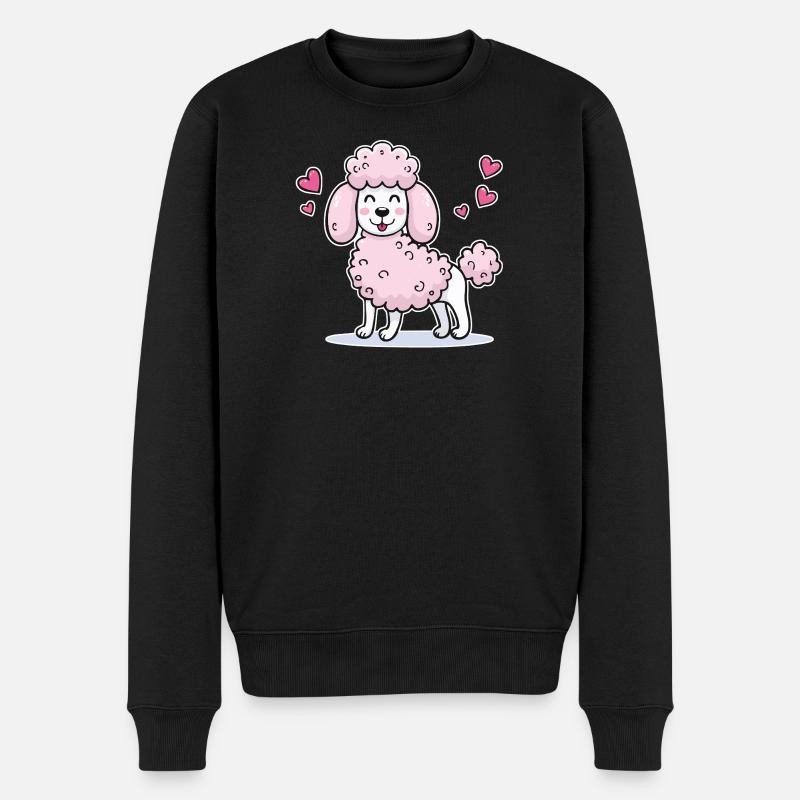 Rosa Pudel (Comic) - Männer Premium Bio Pullover - Schwarz
