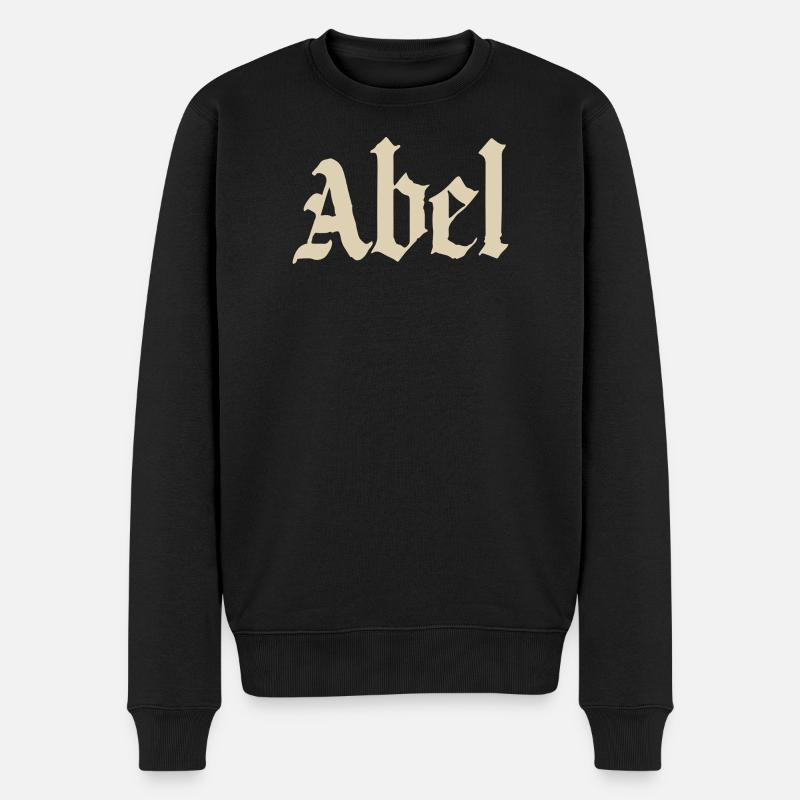 Abel Gothic Script - Männer Premium Bio Pullover - Schwarz