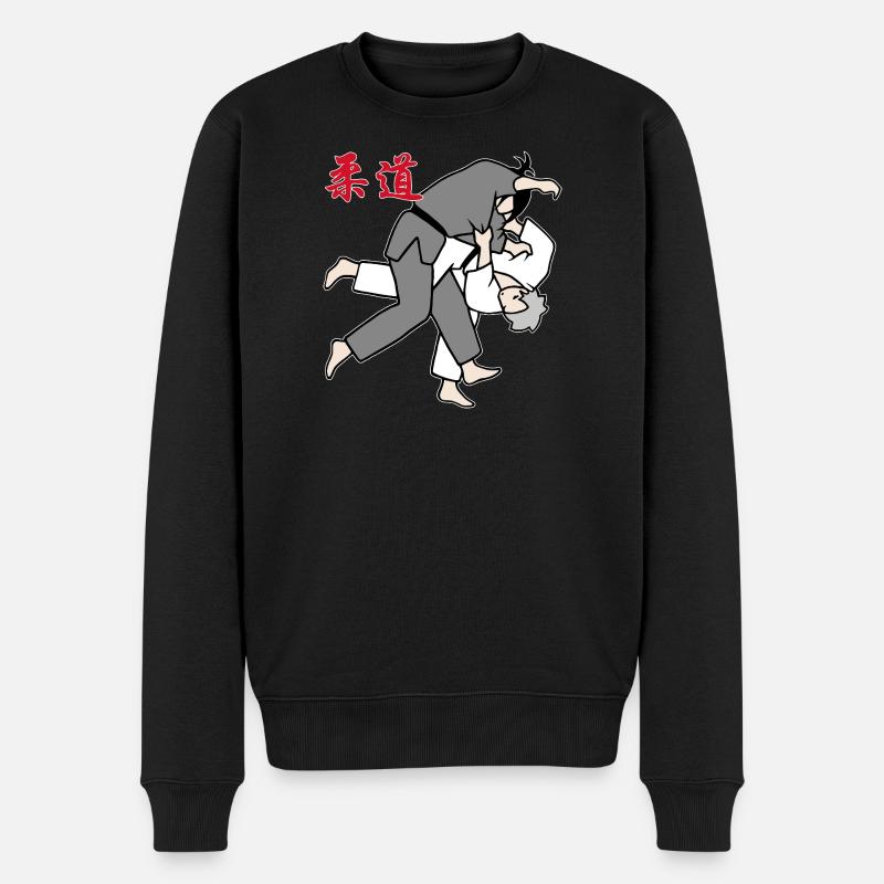 Judo - Uchi mata - Männer Premium Bio Pullover - Schwarz