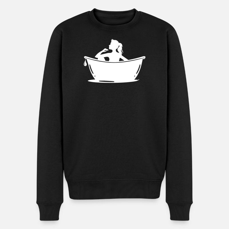 Badewanne Pflege - Männer Premium Bio Pullover - Schwarz