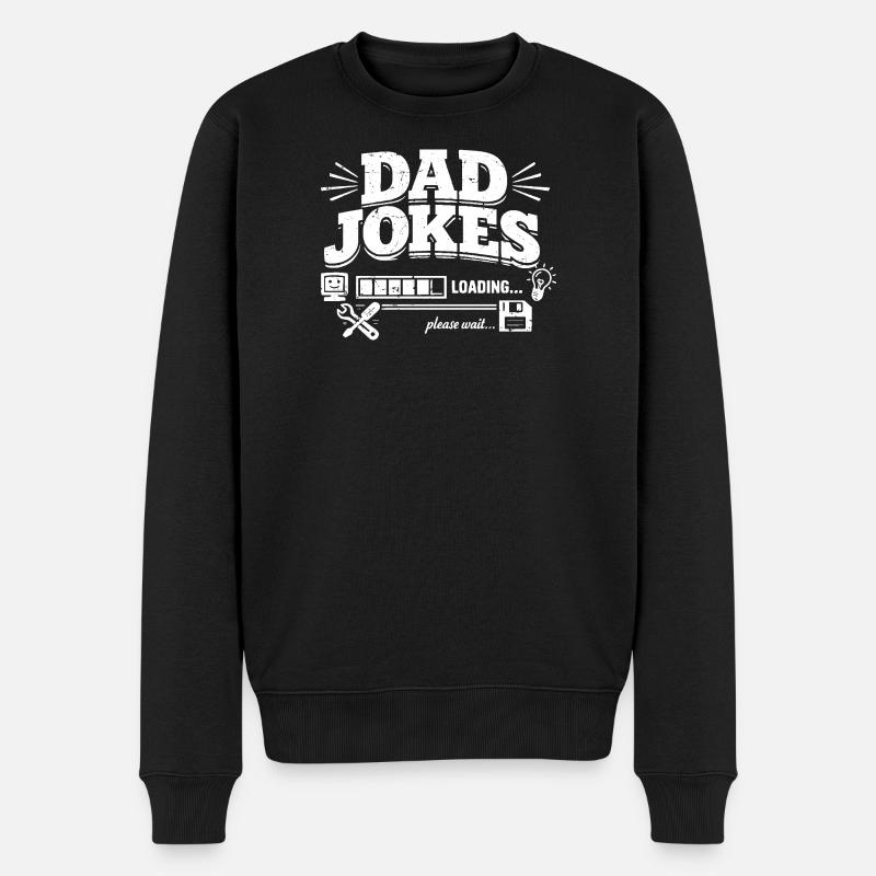 Dad Jokes Loading Please Wait - Men's Premium Organic Jumper - black
