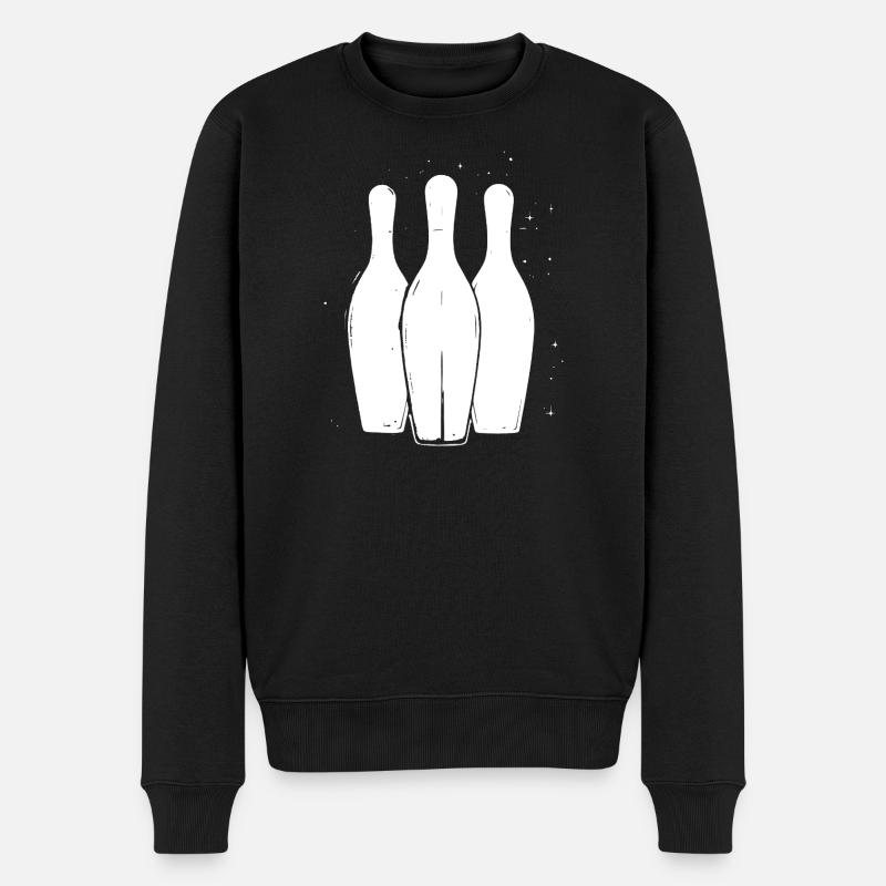 Bowling Pins - Männer Premium Bio Pullover - Schwarz