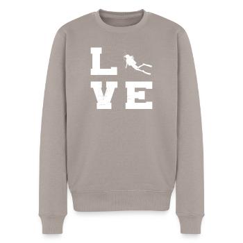 Scuba Diving Geschenkidee für Unterwasserabenteuer - Männer Premium Bio Pullover - Taupe - Vorne - Nico (187cm)