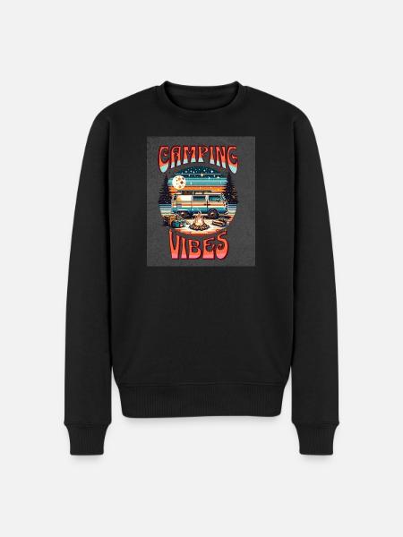 Retro Camper Vibes by Campfire - Men's Premium Organic Jumper - black