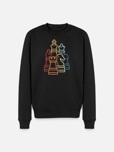 Chess Retro Chess Pieces Chess Player - Men's Premium Organic Jumper - black