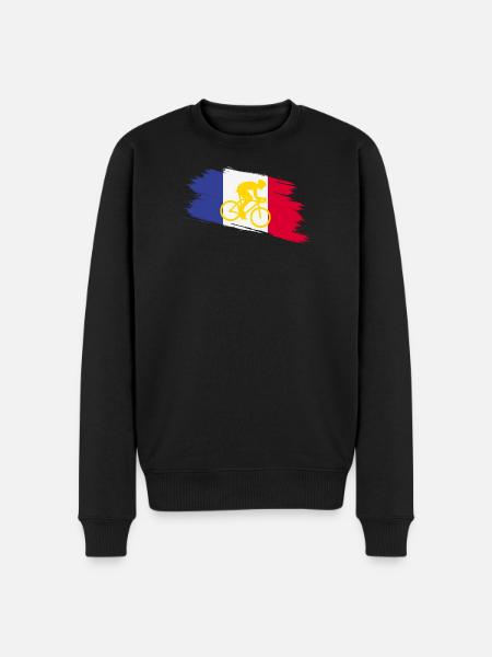 France Flag with Bicycle – Cycling Design - Men's Premium Organic Jumper - black