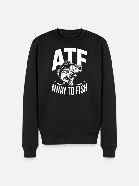 Away To Fish - Men's Premium Organic Jumper - black