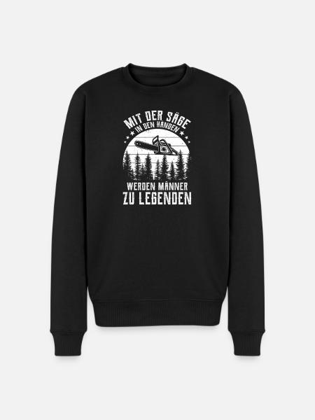 Holzfäller Legende - Männer Premium Bio Pullover - Schwarz