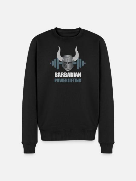 Barbarian Warrior Powerlifting Workout - Men's Premium Organic Jumper - black