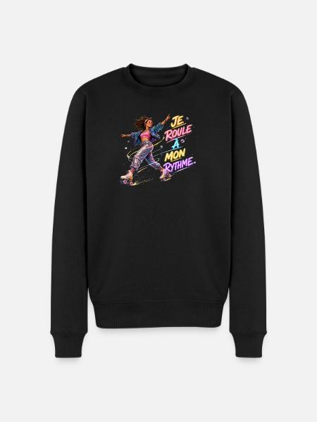 Rythme Neon en Roller - Pull Premium bio Homme - noir