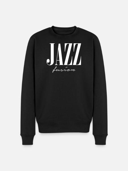 Jazz Fusion Typografie-Logo - Männer Premium Bio Pullover - Schwarz