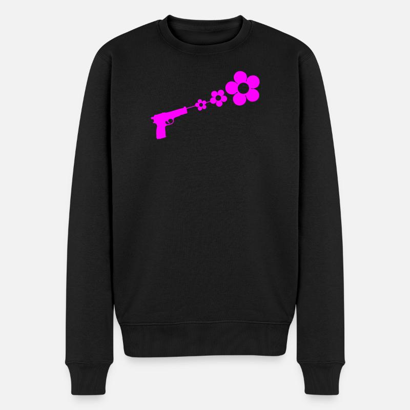 flowergun_1 - Männer Premium Bio Pullover - Schwarz