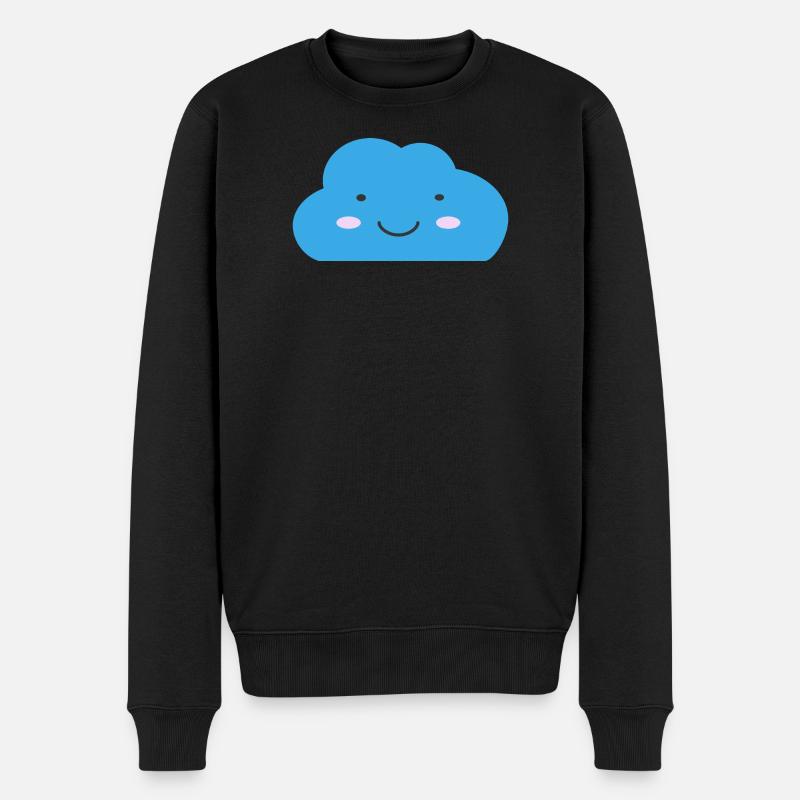 Kawaii-Wolke - Männer Premium Bio Pullover - Schwarz
