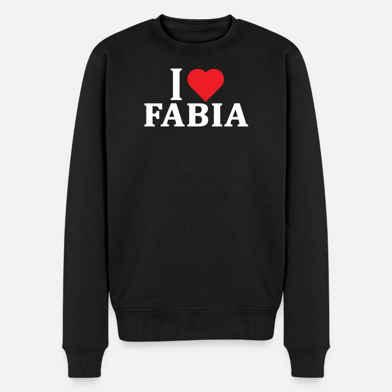 T-Shirt I love Fabia T-Shirt Geschenkidee - Männer Premium Bio Pullover - Schwarz