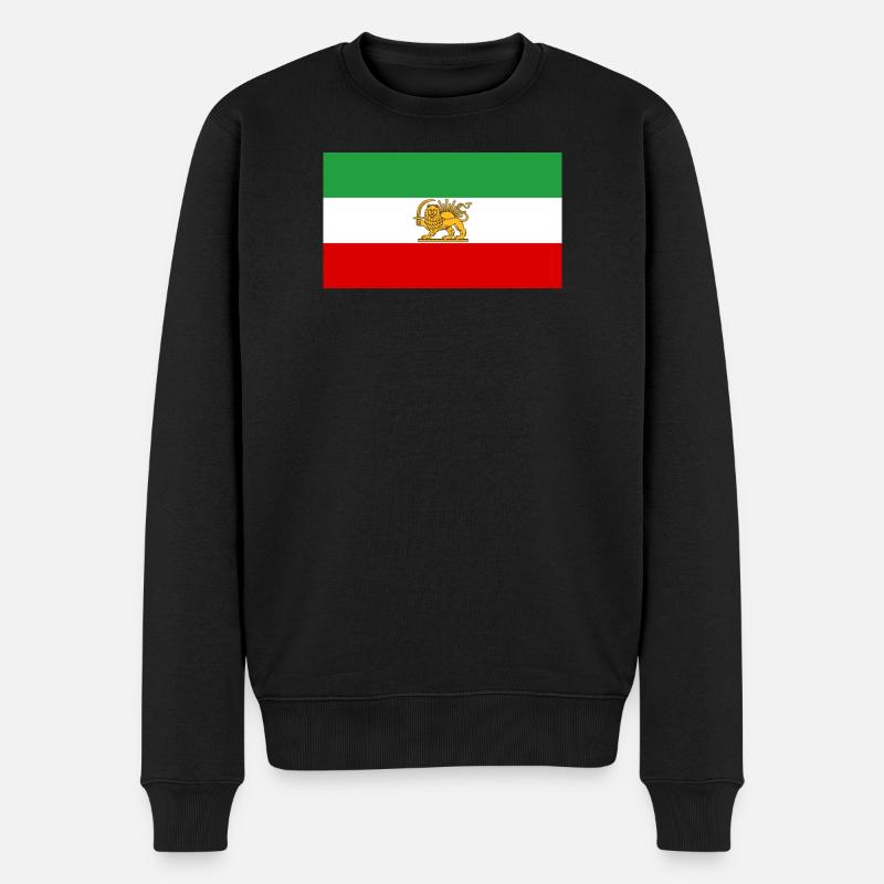 Lion and Sun Iran Flag - Männer Premium Bio Pullover - Schwarz