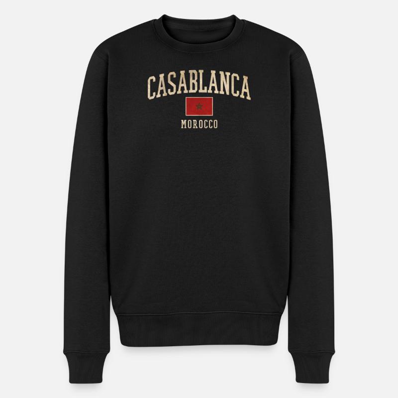 Emblème de Casablanca Maroc - Pull Premium bio Homme - noir