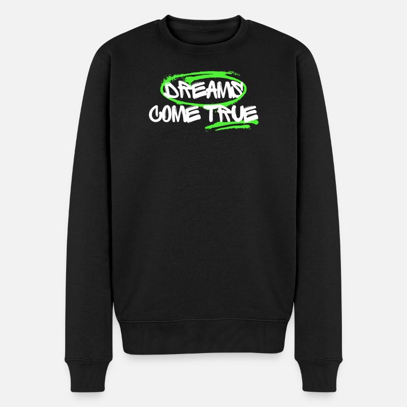 Inspirierendes Graffiti mit Traum-Motiv - Männer Premium Bio Pullover - Schwarz