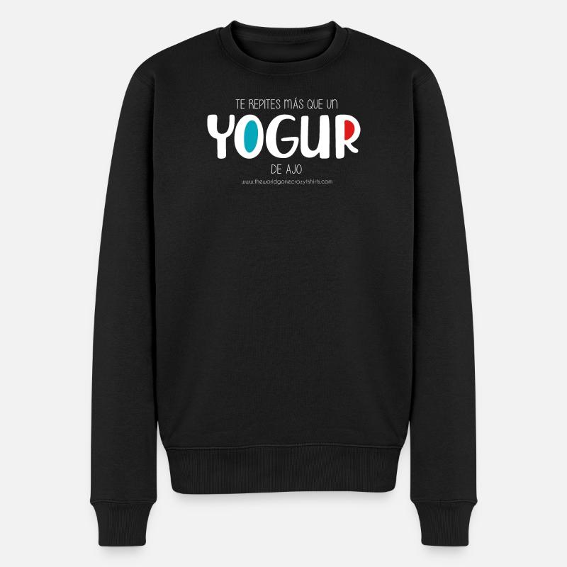 Knoblauchjoghurt (dunkel) - Männer Premium Bio Pullover - Schwarz