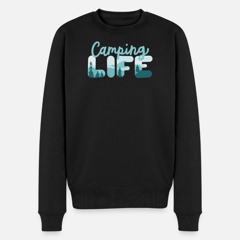 Camping Camper - Männer Premium Bio Pullover - Schwarz