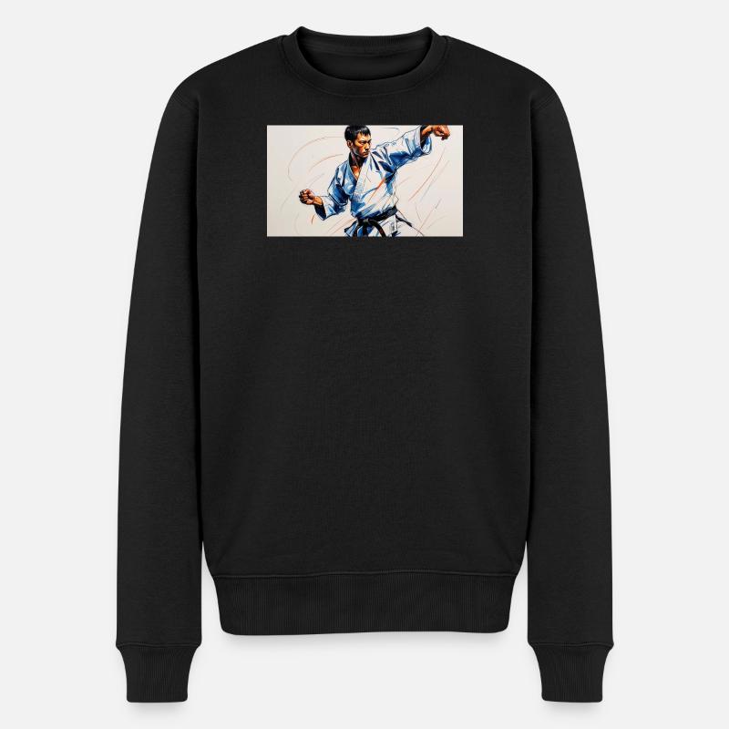 Kampfkunst und japanische Dynamik - Männer Premium Bio Pullover - Schwarz
