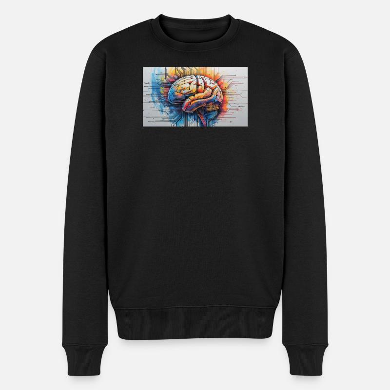 Artificial Brain Colored Circuit - Men's Premium Organic Jumper - black