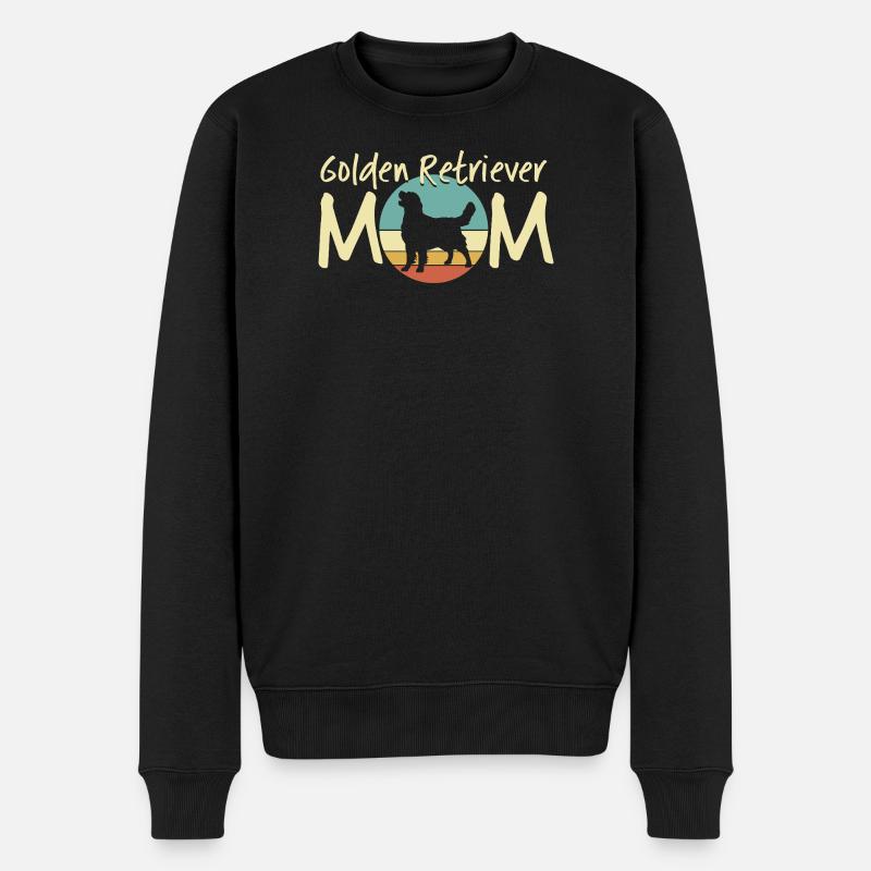 Golden Retriever Mutter Illustration - Männer Premium Bio Pullover - Schwarz
