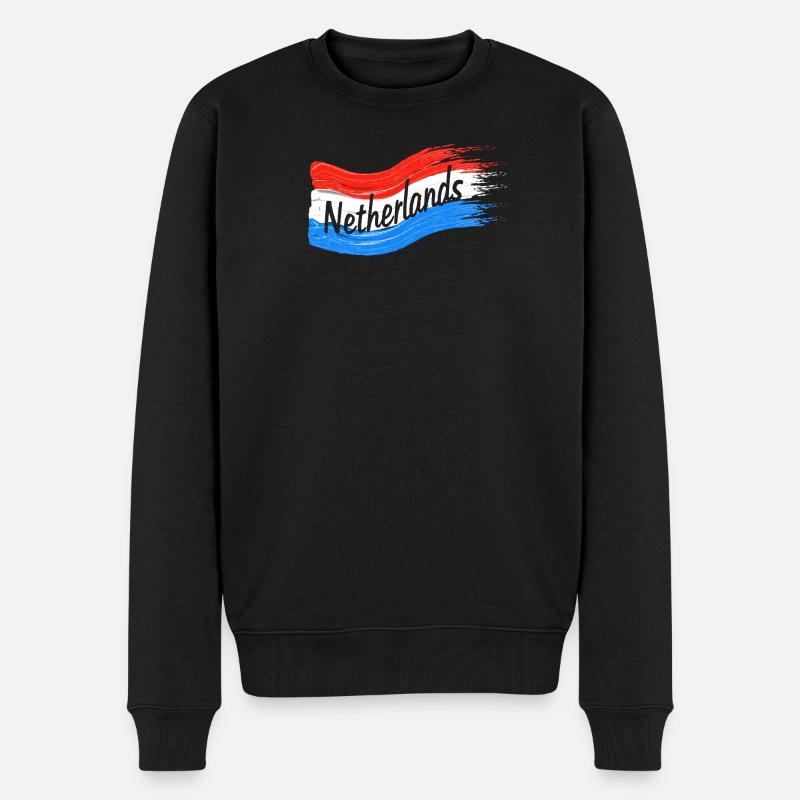 Niederlande Fahne - Männer Premium Bio Pullover - Schwarz