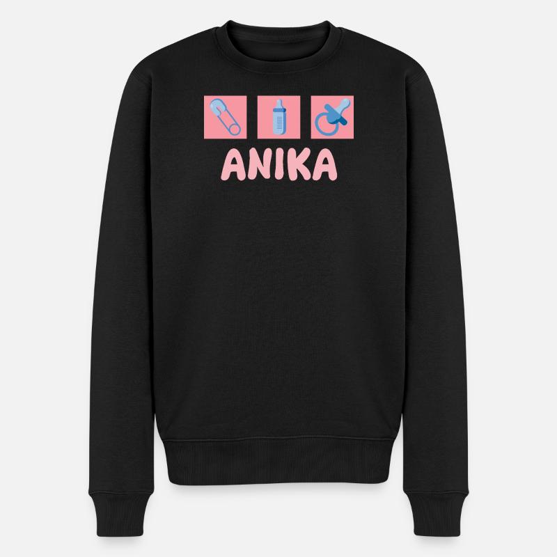 Geschenk für Anika - Männer Premium Bio Pullover - Schwarz