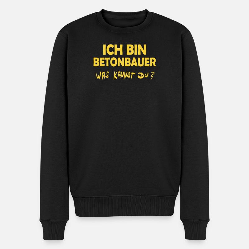 Beruf Betonbauer - Männer Premium Bio Pullover - Schwarz