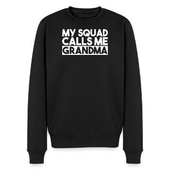 Grand-mère Retro Floral Vintage Typography Design - Pull Premium bio Homme - noir - Devant - Nico (187cm)