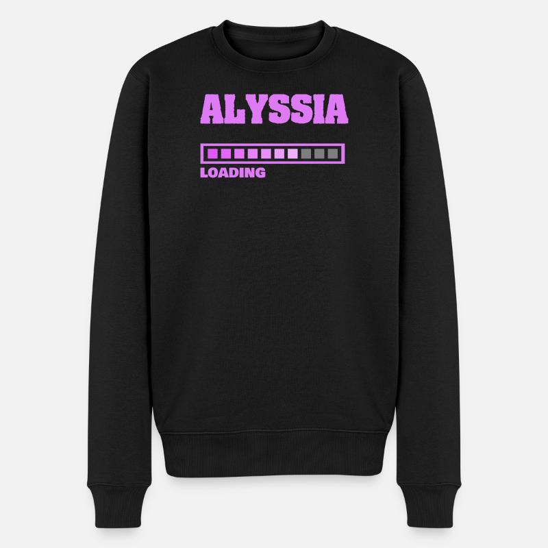 Geburt Alyssia - Männer Premium Bio Pullover - Schwarz