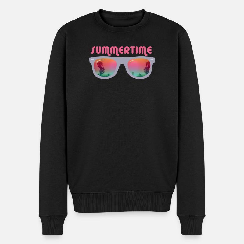Summertime - Sonnenbrille - Männer Premium Bio Pullover - Schwarz