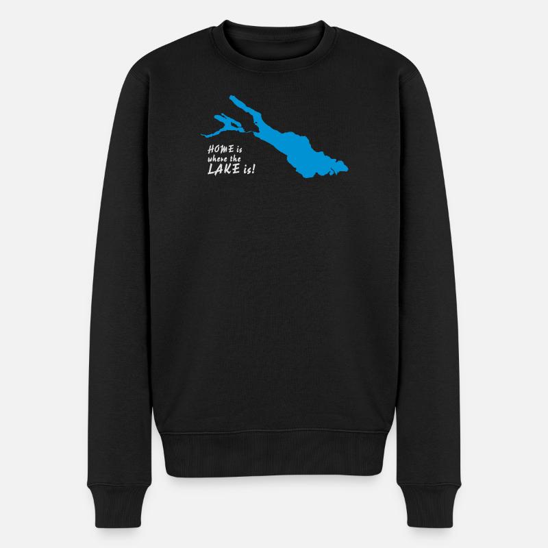 Home is where the lake is - Bodenseeshirt - Männer Premium Bio Pullover - Schwarz