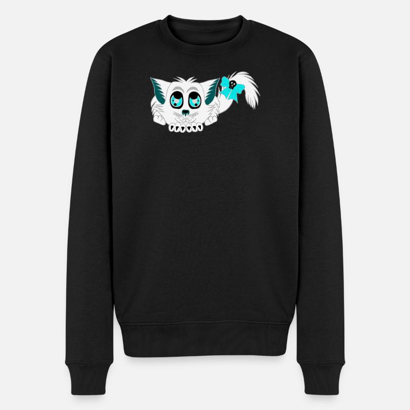 Geister-katze, Halloween Outfit, Mädchen - Männer Premium Bio Pullover - Schwarz