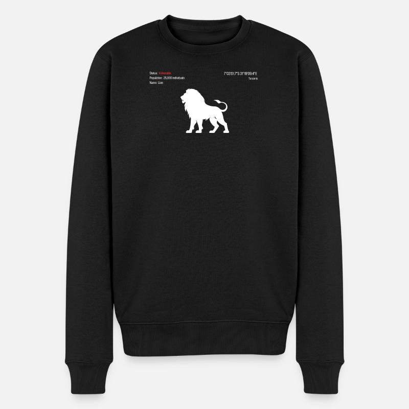 Löwe - Männer Premium Bio Pullover - Schwarz