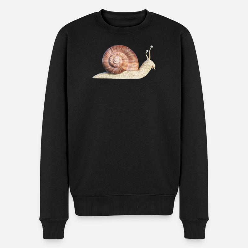 Schnecke - Männer Premium Bio Pullover - Schwarz