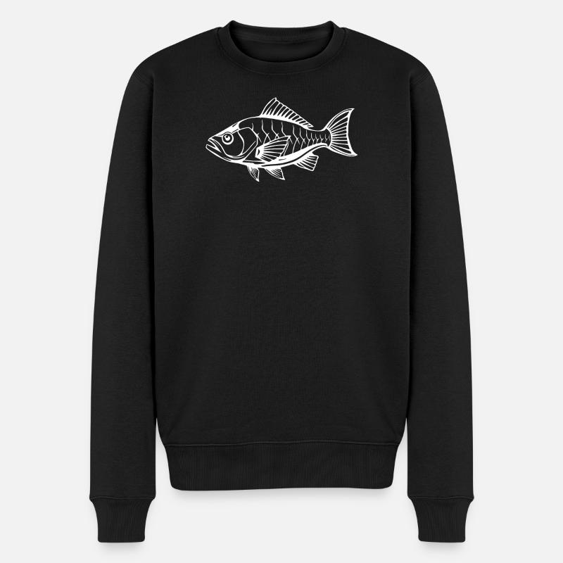 Poisson Poisson T-shirt Cadeau Pêcheur - Pull Premium bio Homme - noir