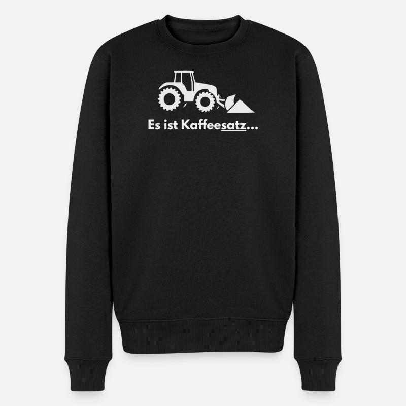 Motif de charrue tracteur à marc de café - Pull Premium bio Homme - noir
