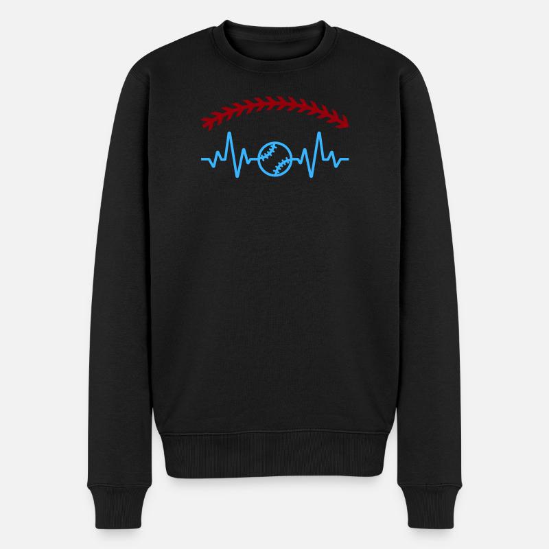 Heartbeat Baseball - Pull Premium bio Homme - noir