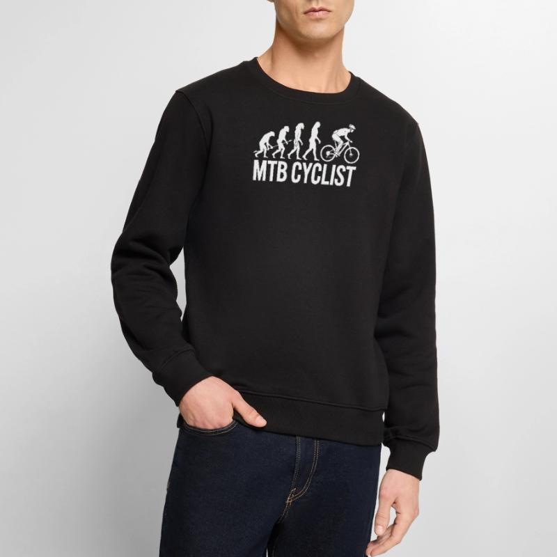 Evolution einer MTB-Radfahrer-Silhouette Männer Premium Bio Pullover