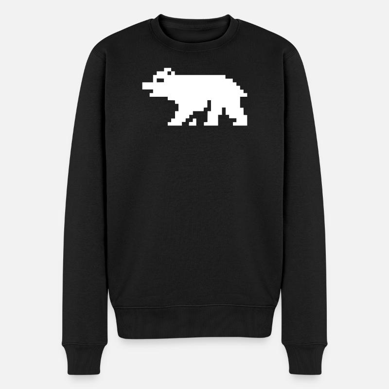 Ours en pixels 8 bits - Pull Premium bio Homme - noir
