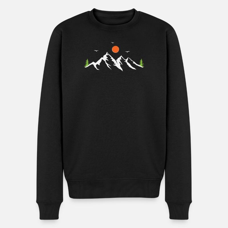 Gebirge - Männer Premium Bio Pullover - Schwarz