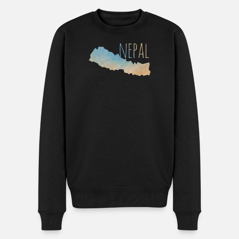 Nepal - Männer Premium Bio Pullover - Schwarz