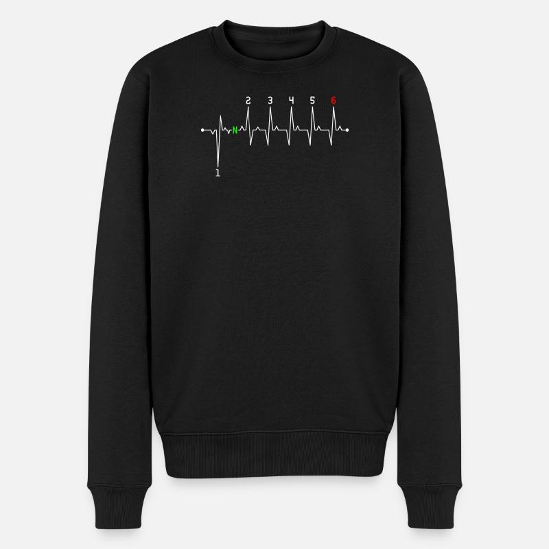 Neon N sur Heartbeat - Pull Premium bio Homme - noir