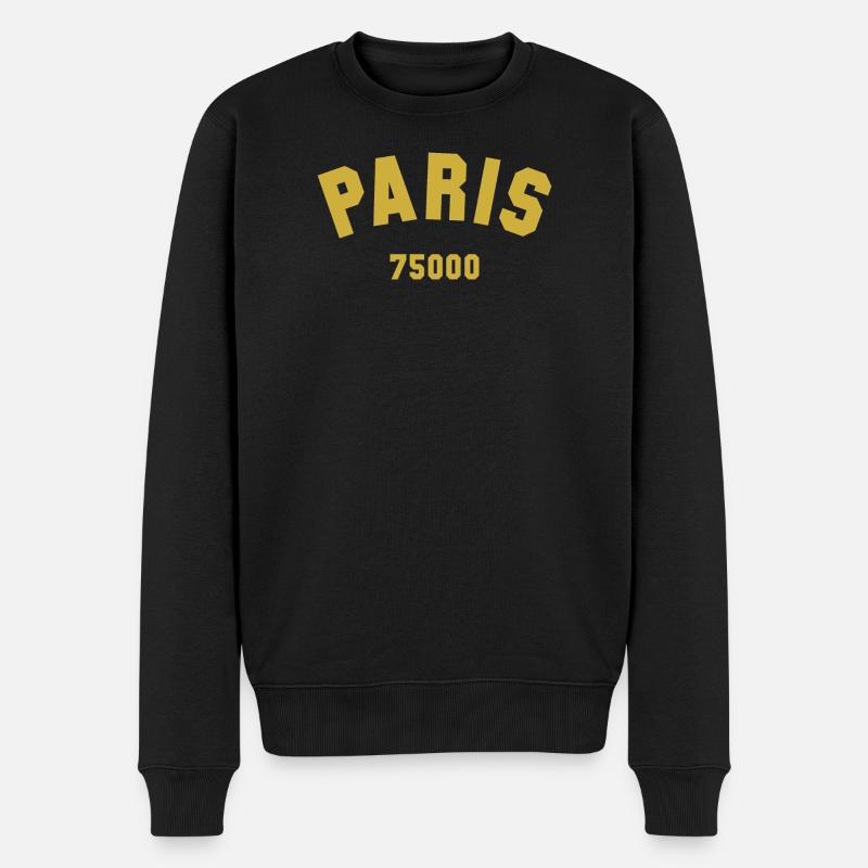 PARIS Code postal - Pull Premium bio Homme - noir