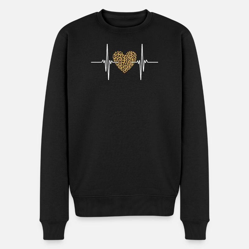 Cœur de léopard - Pull Premium bio Homme - noir