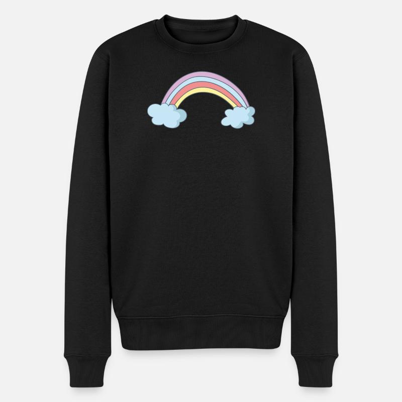 Regenbogen - Männer Premium Bio Pullover - Schwarz
