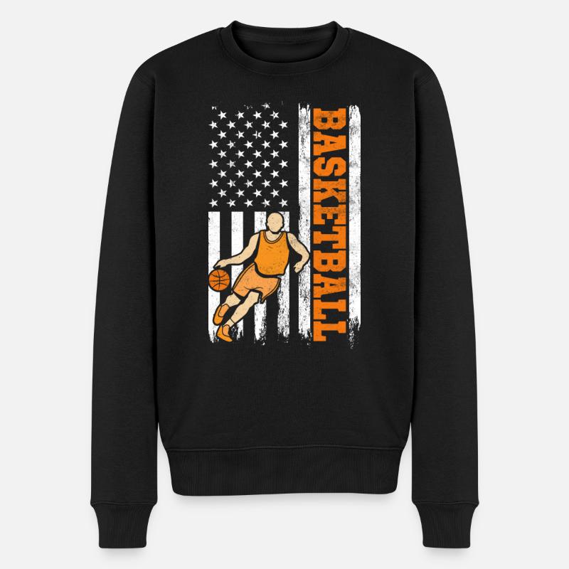Basket-ball Player American Flag - Pull Premium bio Homme - noir